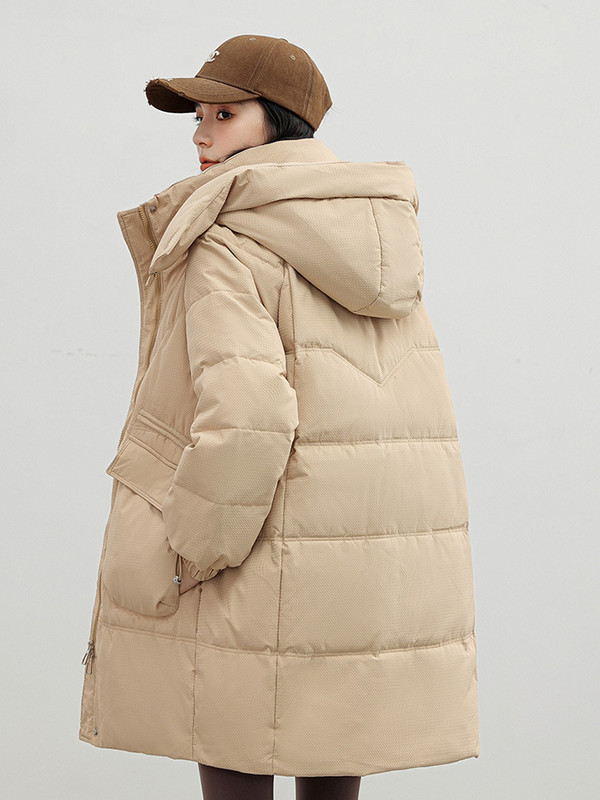 2023 Moda îngroșă iarna cu glugă, sacou lung, parka căptușită din bumbac, jachetă puf pentru femei, cu buzunar, rezistentă la vânt, îmbrăcăminte caldă