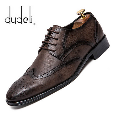 DUDELI 2022 pantofi formali brogue pentru bărbați pantofi din piele rochie pentru bărbați la modă pantofi plati pentru bărbați pantofi genuini retro cu vârf ascuțit încălțăminte pentru bărbați oxford