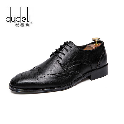 DUDELI 2022 Brogue Svečane cipele Muške svečane kožne cipele Modne muške ravne cipele Prava retro šiljata muška obuća Oxford