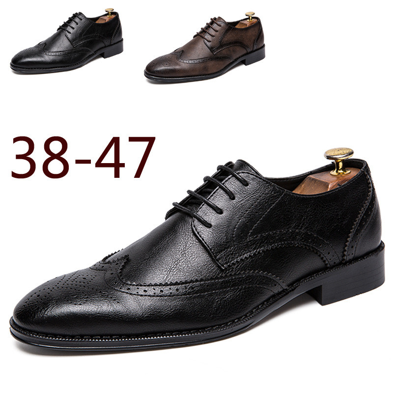 DUDELI 2022 Brogue Svečane cipele Muške svečane kožne cipele Modne muške ravne cipele Prava retro šiljata muška obuća Oxford