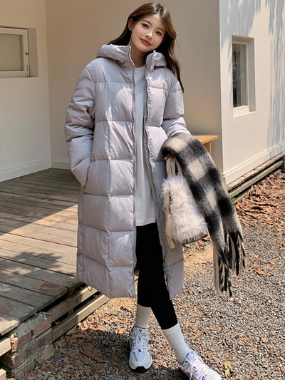 Zimske ženske donje jakne za 2022. Ultra lagani topli ležerni kaput Ženska pufer jakna Parka s dugačkom kapuljačom Kaput s podstavljenim pamukom