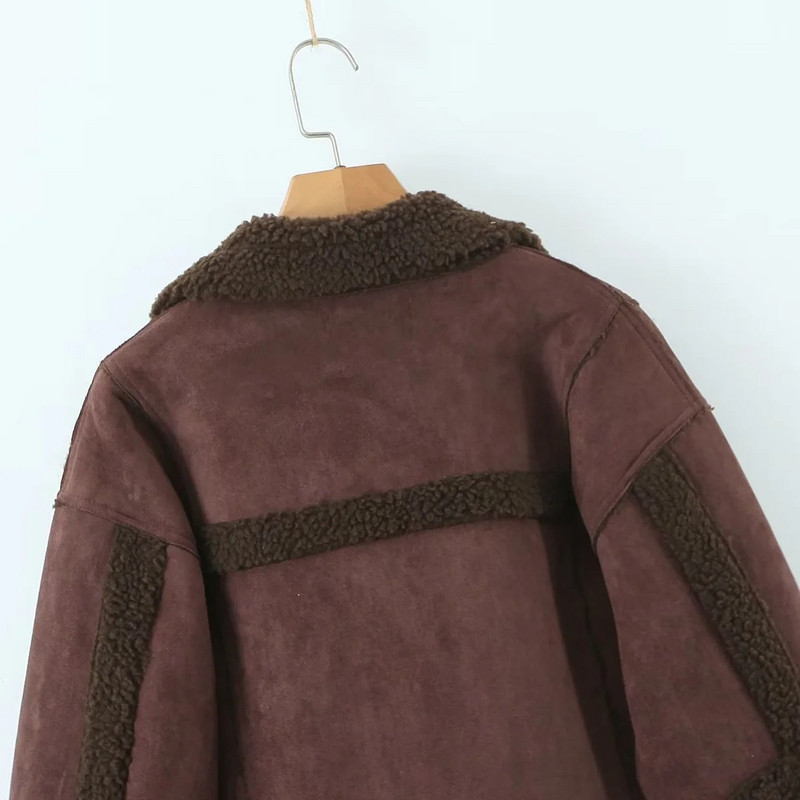 Zimski ženski kaput od janjeće vune 2023. Vintage topao modni rever Modna ulična odjeća Ženske jakne dugih rukava Gornja odjeća