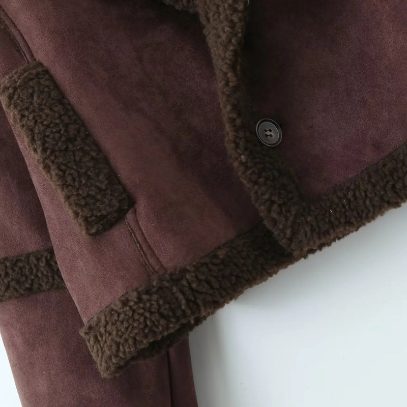 Zimski ženski kaput od janjeće vune 2023. Vintage topao modni rever Modna ulična odjeća Ženske jakne dugih rukava Gornja odjeća