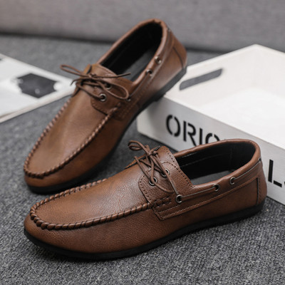 2023, pantofi noi din piele pentru bărbați, pantofi casual din piele, pantofi plati pentru bărbați de marcă, pantofi de șofat, versatili, negri.