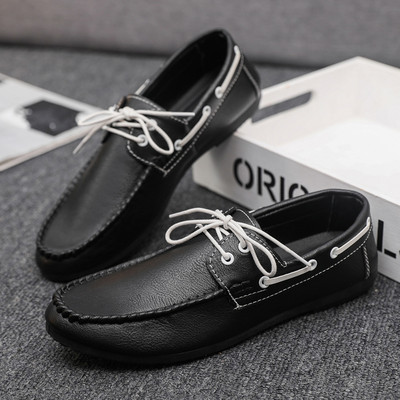 2023, pantofi noi din piele pentru bărbați, pantofi casual din piele, pantofi plati pentru bărbați de marcă, pantofi de șofat, versatili, negri.