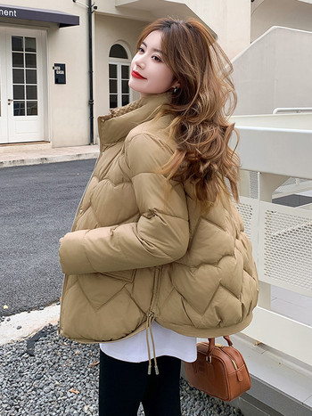 2023 Зимна парка Дамско палто Дебело пухено яке Топло пухено яке с памучна подплата Големи връхни дрехи с дълъг ръкав Корейски дрехи
