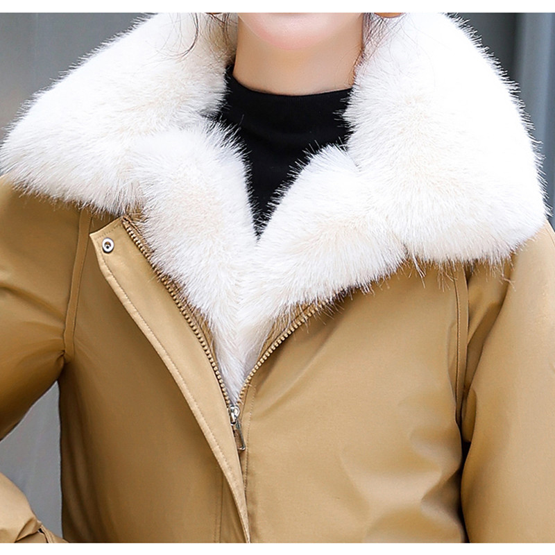 2023. Zimska parka s velikim krznenim ovratnikom i podebljana topla ležerna jakna Ženska pufer jakna Pamučno podstavljena gornja odjeća otporna na vjetar