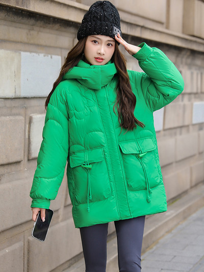 Jachetă de puf de iarnă 2023, groasă, caldă, parkas pentru femei, pardesiu cu glugă, jachetă puf pentru femei, la modă coreeană, îmbrăcăminte rezistentă la vânt