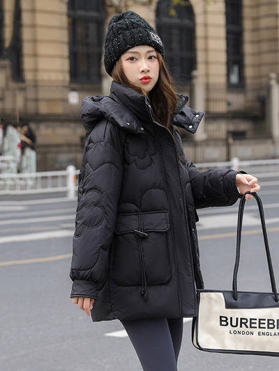 Jachetă de puf de iarnă 2023, groasă, caldă, parkas pentru femei, pardesiu cu glugă, jachetă puf pentru femei, la modă coreeană, îmbrăcăminte rezistentă la vânt