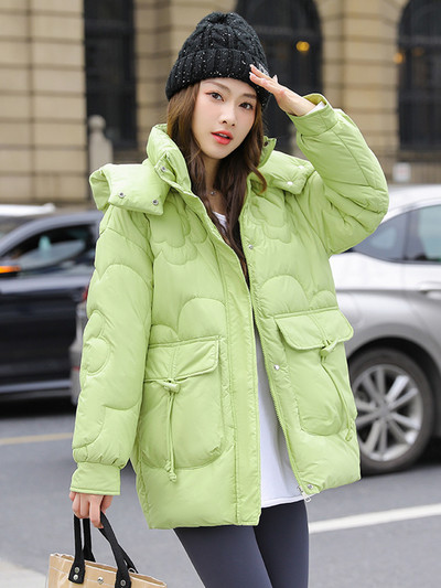 Jachetă de puf de iarnă 2023, groasă, caldă, parkas pentru femei, pardesiu cu glugă, jachetă puf pentru femei, la modă coreeană, îmbrăcăminte rezistentă la vânt