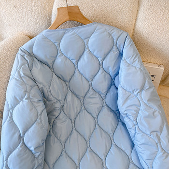 зимни якета за жени 2023 пухени палта Дамско пухено яке Ултра леко топло ежедневно палто Парки с памучна подплата