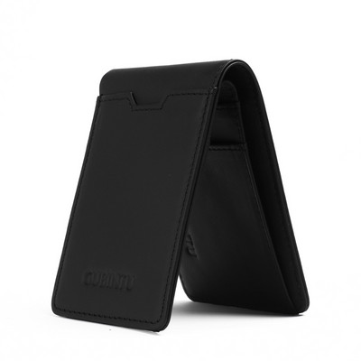 Tanak kožni držač za iskaznicu/kreditnu karticu Novčanik s dvostrukim prednjim džepom s blokiranjem RFID-a Držač posjetnice od kože