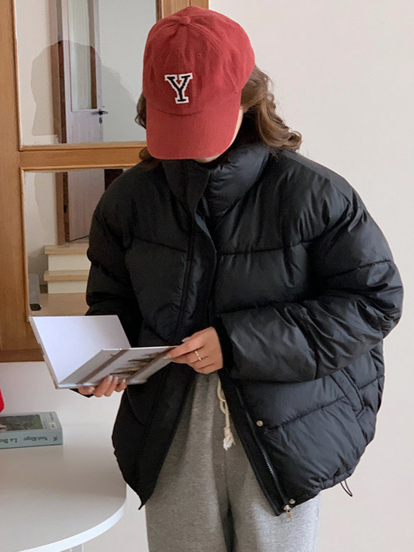 Korejska modna kratka pamučna jakna za 2023. Ženska ležerna topla jakna sa samostojećim ovratnikom Vintage ženska pufer jakna Široki kaput