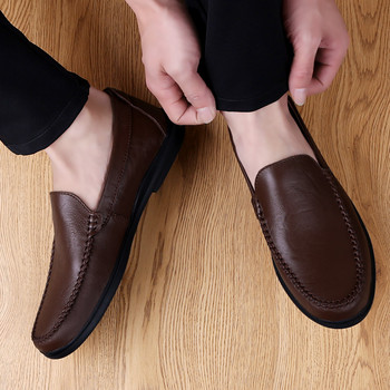 Мъжки обувки, ежедневни пролетни мокасини класически черни обувки на платформа, мъжки, младежки тренд, мъжки обувки с приплъзване