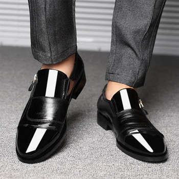 Класически бизнес мъжки обувки за рокля Модни елегантни официални сватбени обувки Мъжки без приплъзване Офис Оксфорд обувки за мъже Черни