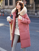 2023 m. žiemos moteriškos pūkinės striukės, didelė kailinė apykakle su gobtuvu, stora, šilta, ilga parkai Moteriška striukė nuo vėjo, šilti viršutiniai drabužiai