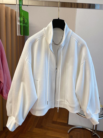 2023 Дамски якета Свободно есенно палто Y2k Дамско голямо бомбардировъчно яке Bf Harajuku Outwear Подплатено дамско улично облекло