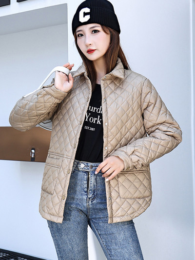 Parka căptușită din bumbac de iarnă 2023, haină ocazională caldă ultra ușoară, cu buzunar mare, jachetă puf pentru femeie, pardesi largi, îmbrăcăminte la modă