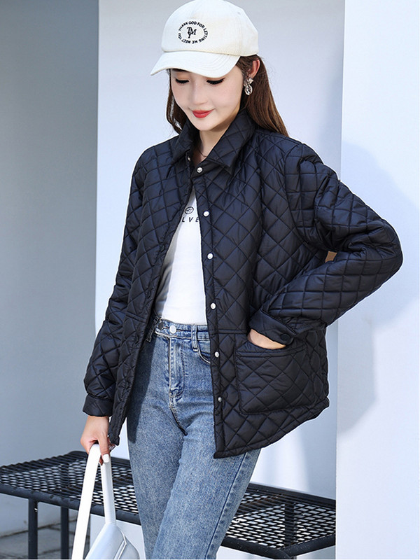 Parka căptușită din bumbac de iarnă 2023, haină ocazională caldă ultra ușoară, cu buzunar mare, jachetă puf pentru femeie, pardesi largi, îmbrăcăminte la modă