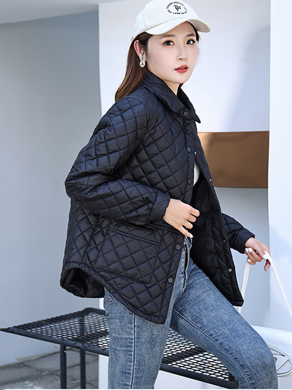 Parka căptușită din bumbac de iarnă 2023, haină ocazională caldă ultra ușoară, cu buzunar mare, jachetă puf pentru femeie, pardesi largi, îmbrăcăminte la modă