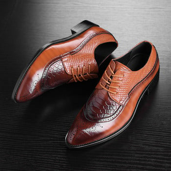 2020 Висококачествени италиански кожени обувки Мъжки модни бизнес обувки Ежедневни обувки Обувки с остри пръсти Сватбена равна рокля Парти обувки