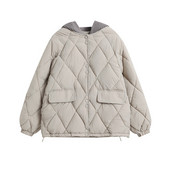 2023-as új téli dzseki koreai női ruhák vastag téli kabát női bő kapucnis pamut bélelt kabát felsőruházat