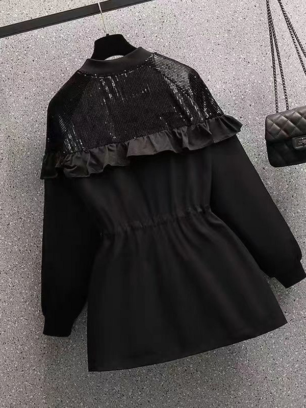 Jachetă cu paiete pentru femei, toamnă 2023, supradimensionată, Y2k, Harajuku, haină de vânt, patchwork, îmbrăcăminte de stradă coreeană, jachete rezistente la vânt