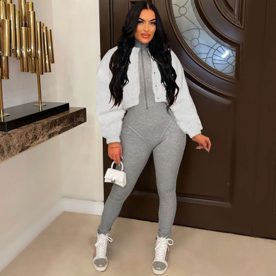 Zimska Y2K korejska modna bunda od umjetnog krzna Ženska topla mekana pahuljasta jakna s O-izrezom Ženska ulična odjeća Ležerna gornja odjeća