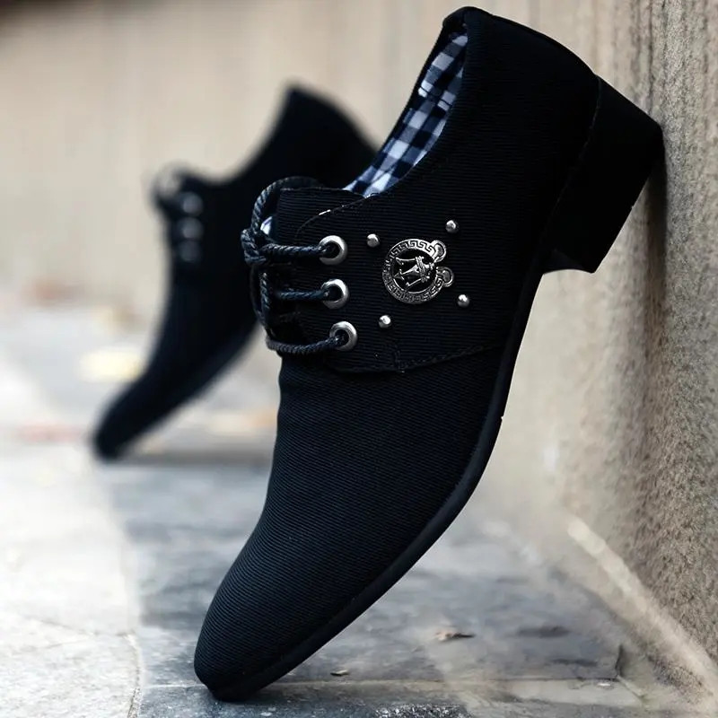 Pantofi derby din pânză Pantofi de rochie pentru bărbați Pantofi de nuntă din pânză ocazional Încălțăminte formală pentru bărbați Mocasini mixcolor Pantofi pentru bărbați Albastru Nou