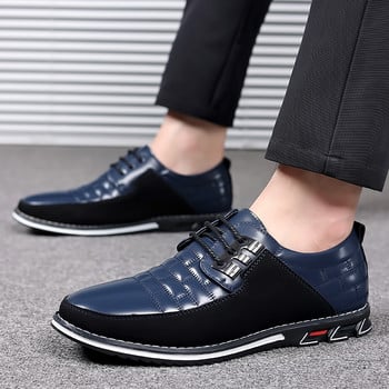 Тенденции кожени обувки за мъже Ежедневни бизнес обувки с връзки Официално парти Мъжки обувки Comfortalbe Универсални сватбени оксфордки