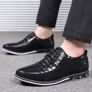 Тенденции кожени обувки за мъже Ежедневни бизнес обувки с връзки Официално парти Мъжки обувки Comfortalbe Универсални сватбени оксфордки