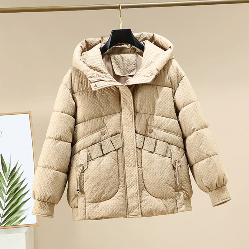 2023, toamnă iarnă, noua modă coreeană, parkas largi, pentru femei, scurte, groase, cu glugă, jachete căptușite din bumbac, haine, parkas pentru femei, îmbrăcăminte de îmbrăcăminte