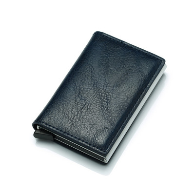 Noi bărbați, femei, portofel inteligent, suport card bancar de credit, poșetă de modă, aliaj de aluminiu, mini portofel de afaceri, marca PU