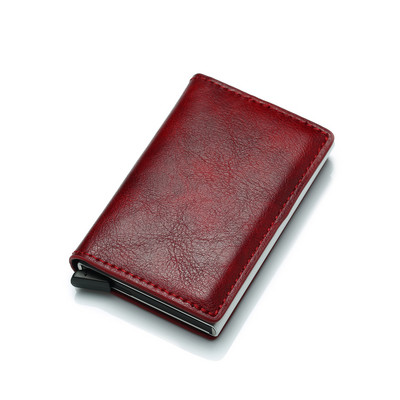 Noi bărbați, femei, portofel inteligent, suport card bancar de credit, poșetă de modă, aliaj de aluminiu, mini portofel de afaceri, marca PU