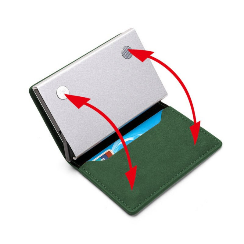 Novi Muški Ženski Pametni novčanik Držač kreditne bankovne kartice Modna torbica Aluminijska legura Business Casual Mini novčanik Marka PU torbica