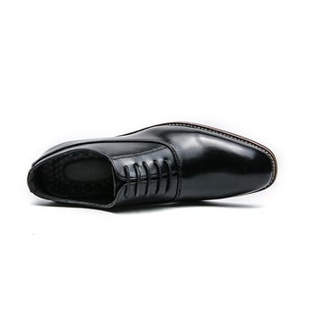Модни бизнес рокли Мъжки обувки 2020 Нови класически кожени мъжки официални обувки Удобни без приплъзване Мъжки обувки Оксфорд размер 46