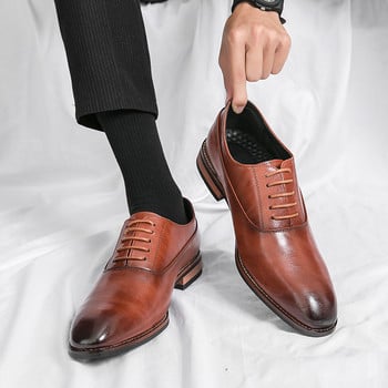 Модни бизнес рокли Мъжки обувки 2020 Нови класически кожени мъжки официални обувки Удобни без приплъзване Мъжки обувки Оксфорд размер 46