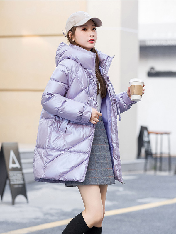 Ženska modna deblja zimska jakna 2023. Sjajna parka s kapuljačom Pamučno podstavljeni kaput Ženska topla odjeća otporna na vjetar otporna na kišu