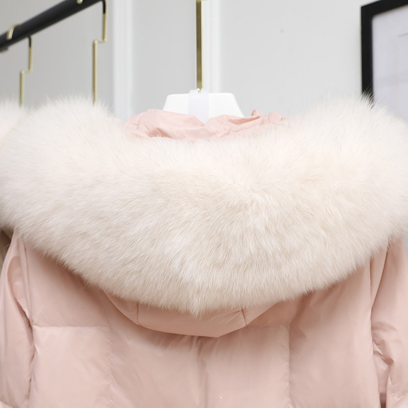 KBAT 2023 Duga zimska snježna jakna s kapuljačom Ženski veliki krzneni ovratnik Topli kaput Ženska ženska puhasta topla debela parka prekomjerna