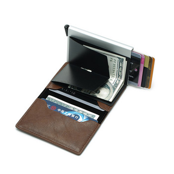 Θήκη πιστωτικής κάρτας για άνδρες Θήκες τραπεζικών καρτών Δερμάτινο πορτοφόλι RFID Mini Money Clips Business Luxury Γυναικείο μικρό πορτοφόλι