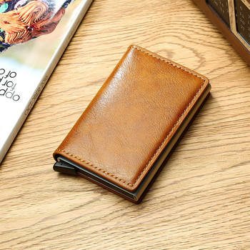 Θήκη πιστωτικής κάρτας για άνδρες Θήκες τραπεζικών καρτών Δερμάτινο πορτοφόλι RFID Mini Money Clips Business Luxury Γυναικείο μικρό πορτοφόλι
