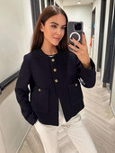 Jachetă din tweed de înaltă calitate, vintage franceză, cu parfum mic, pentru femei, toamnă iarnă, haină lângă de lână, îmbrăcăminte exterioară la modă