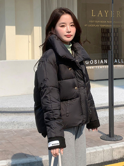 2023. aasta uus talvine lumemantel Parka naiste paks soe jope lahtine lühike krae puuvillane polsterdatud mantel