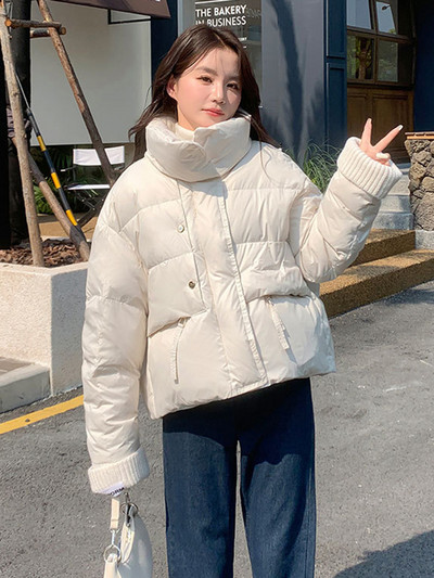 2023. aasta uus talvine lumemantel Parka naiste paks soe jope lahtine lühike krae puuvillane polsterdatud mantel