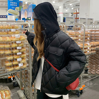 Parka cu glugă de iarnă 2023, ocazional, jachetă puf pentru femei, pardesiu supradimensionat, îmbrăcăminte groasă și caldă, parka la modă coreeană pentru femei