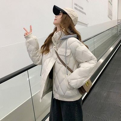Parka cu glugă de iarnă 2023, ocazional, jachetă puf pentru femei, pardesiu supradimensionat, îmbrăcăminte groasă și caldă, parka la modă coreeană pentru femei