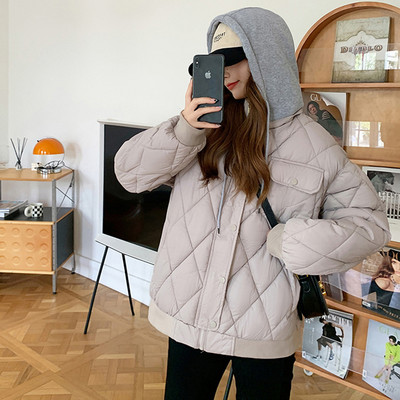 Parka cu glugă de iarnă 2023, ocazional, jachetă puf pentru femei, pardesiu supradimensionat, îmbrăcăminte groasă și caldă, parka la modă coreeană pentru femei