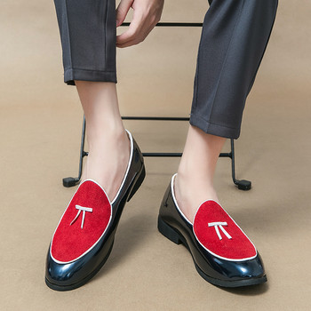Φούντα Δερμάτινα Ανδρικά Παπούτσια Loafers Casual Slip on Ανδρικά Παπούτσια Ιταλικά Επίσημα Παπούτσια Γάμου Αναπνεύσιμα παπούτσια για πάρτι Μοκασίνια