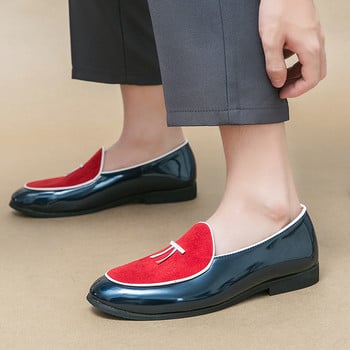 Φούντα Δερμάτινα Ανδρικά Παπούτσια Loafers Casual Slip on Ανδρικά Παπούτσια Ιταλικά Επίσημα Παπούτσια Γάμου Αναπνεύσιμα παπούτσια για πάρτι Μοκασίνια