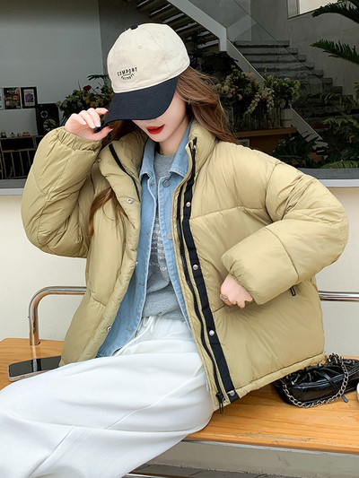 Parka căptușită din bumbac de iarnă 2023, haină de zăpadă pentru femei, falsă, două piese, haină scurtă, haine de stradă, haine calde.